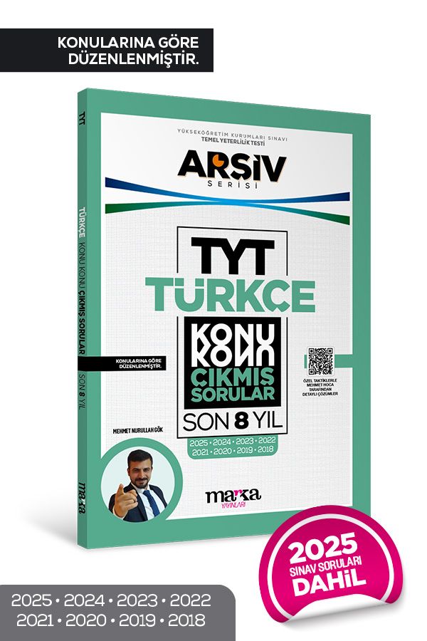TYT Türkçe Konu Konu Çıkmış Sorular Son 8 yıl Çıkmış Sorular (2025 Dahil) Marka Yayınları