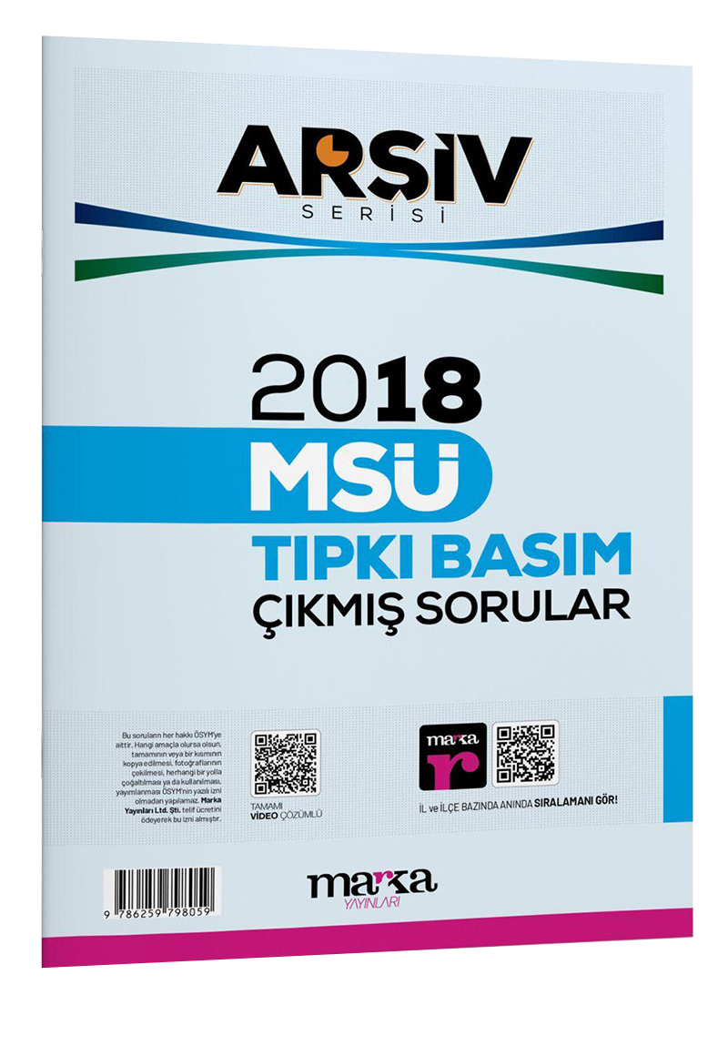 2018 MSÜ ARŞİV SERİSİ Tıpkı Basım Çıkmış Sorular Tamamı Video Çözümlü