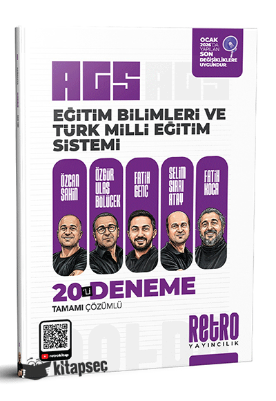 MEB AGS Eğitim Bilimleri Ve Türk Milli Eğitim Sistemi 20 Deneme Retro Yayıncılık