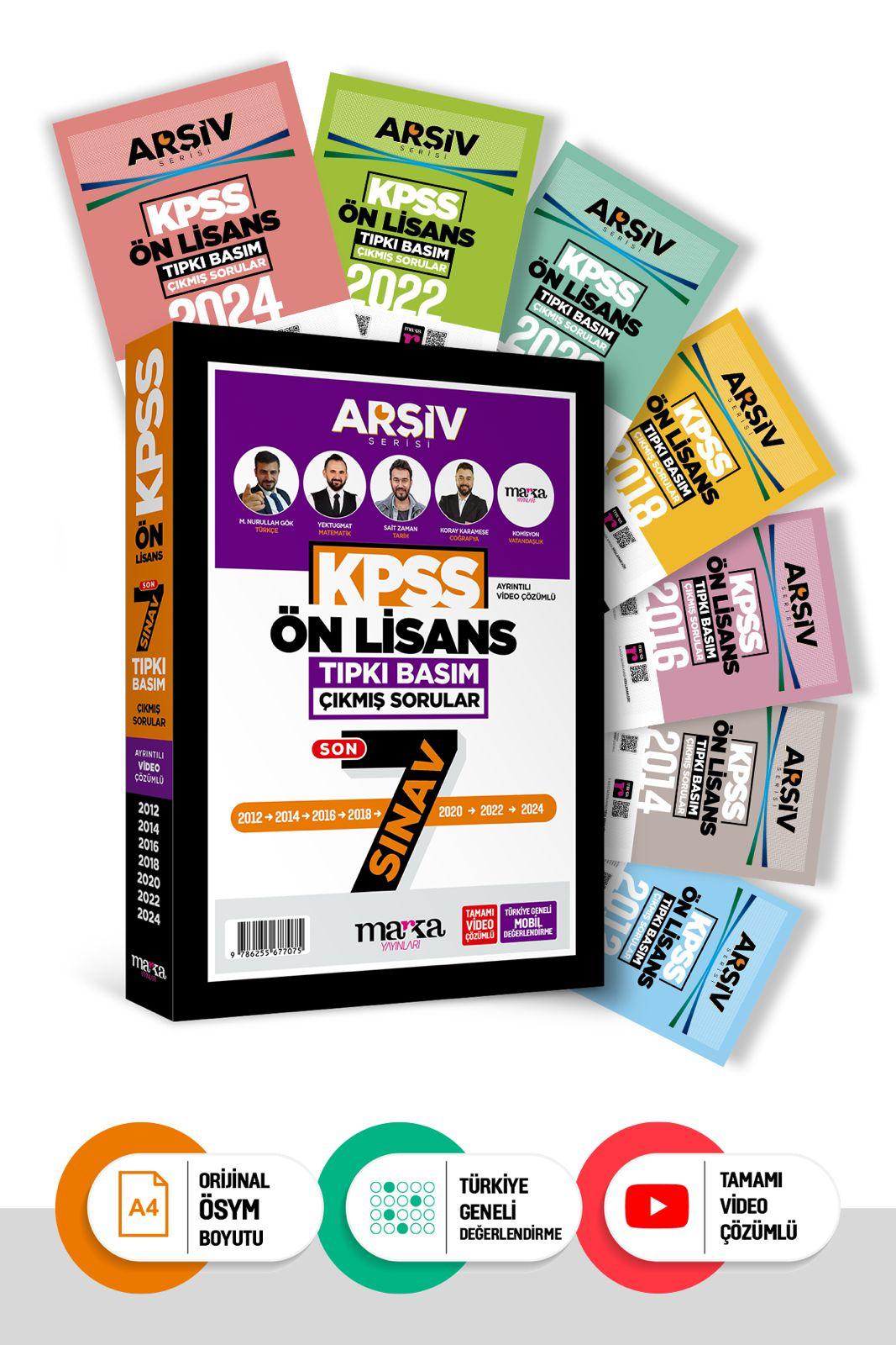 KPSS Önlisans Son 7 Yıl Arşiv Serisi Tıpkı Basım Fasikül Fasikül Çıkmış Sorular Marka Yayınları
