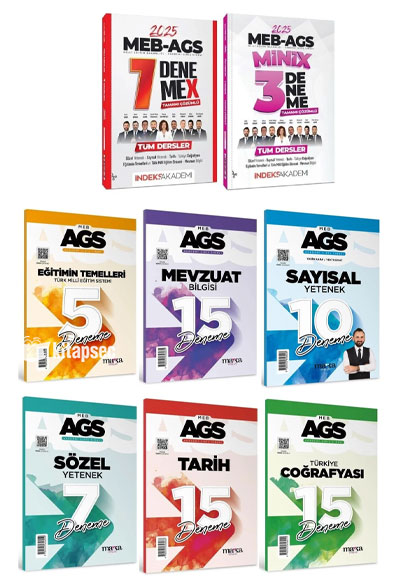 2025 MEB-AGS Tüm Dersler 10+67 Deneme 8 li Set İndeks Akademi + Marka Yayıncılık