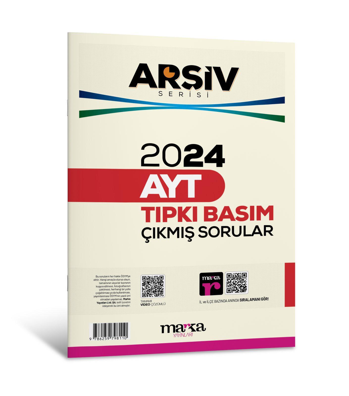 2024 AYT ARŞİV SERİSİ Tıpkı Basım Çıkmış Sorular Tamamı Video Çözümlü