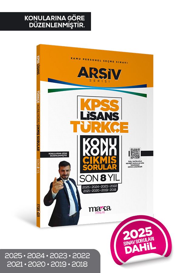 KPSS Lisans Türkçe Konu Konu Çıkmış Sorular Son 8 yıl Çıkmış Sorular (2025 Dahil) Marka Yayınları