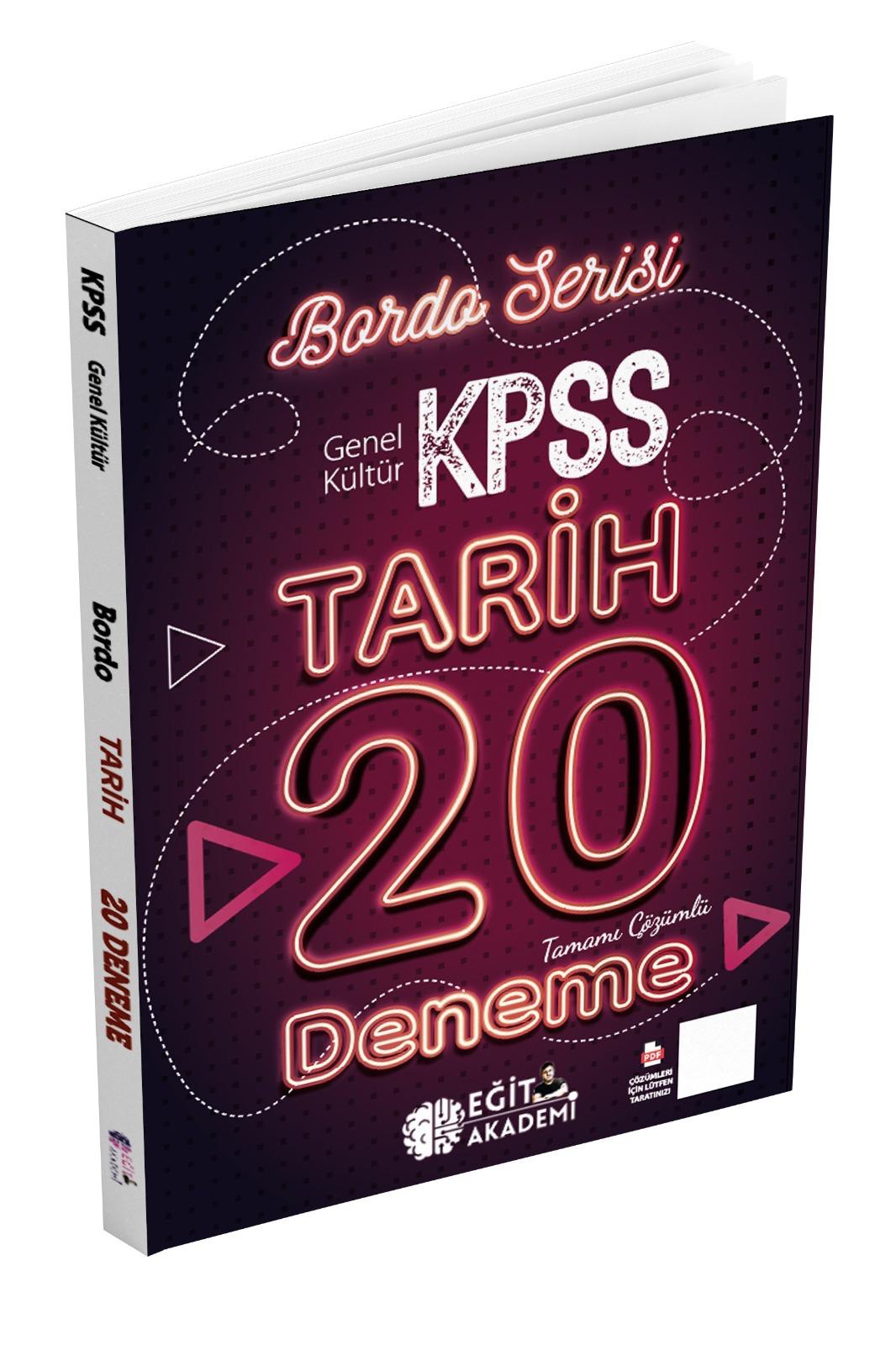 2026 KPSS Tarih Tamamı Çözümlü 20 Bordo Deneme Eğit Akademi