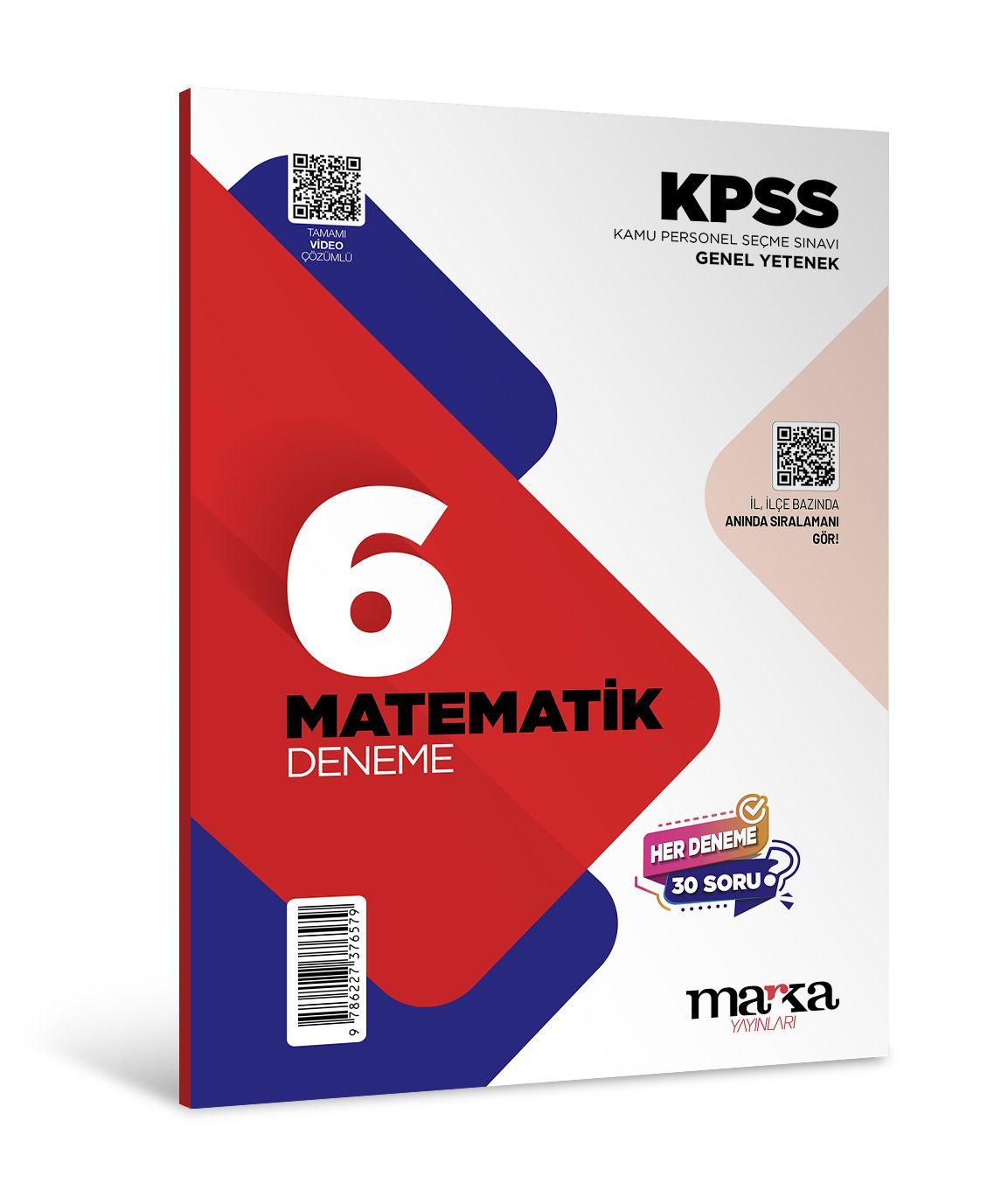 2026 KPSS Matematik 6 Deneme Tamamı Video Çözümlü Marka Yayınları