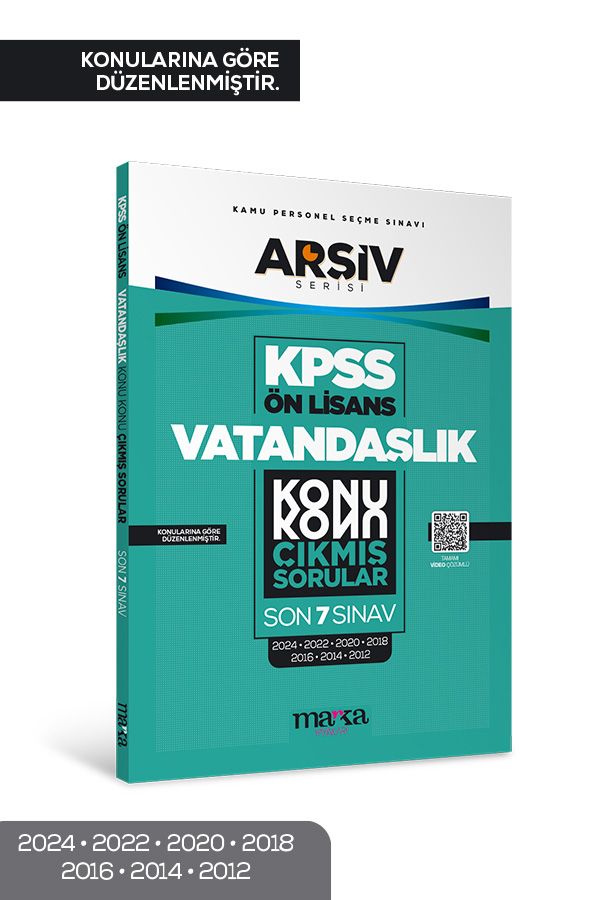 KPSS Ön Lisans Vatandaşlık Konu Konu Çıkmış Sorular Son 7 Sınav Çıkmış Sorular (2024 Dahil) Marka Yayınları