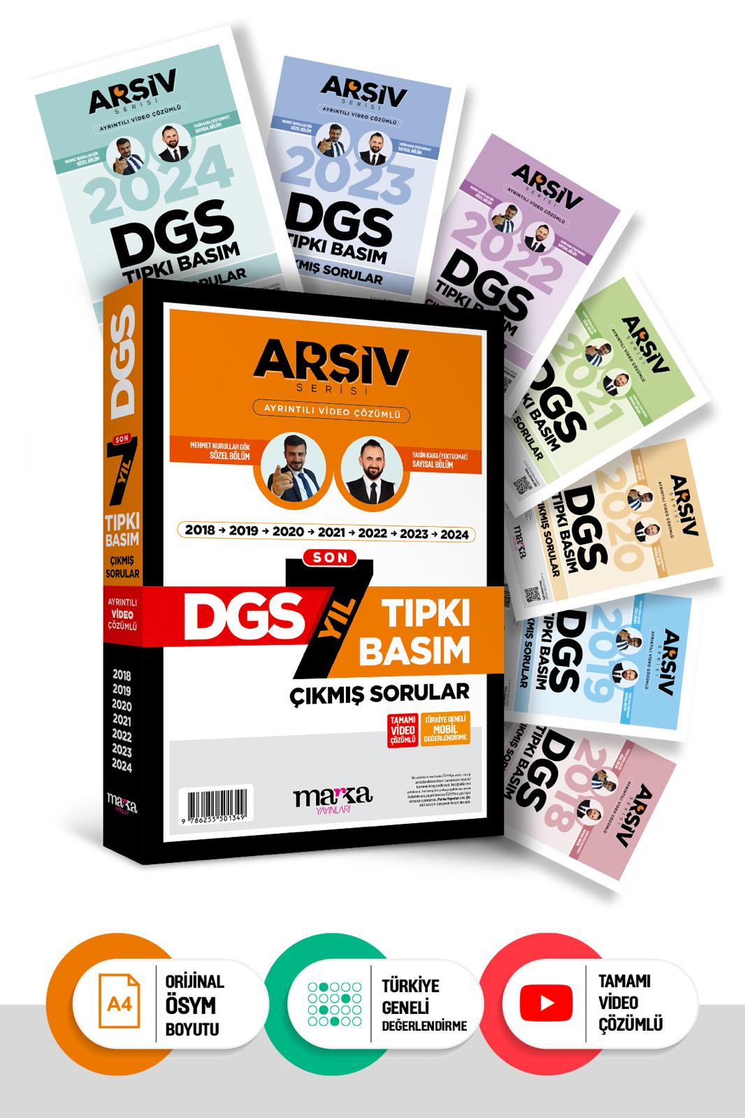 2025 DGS Son 7 Yıl Çıkmış Sorular Tıpkı Basım Çözümlü Marka Yayınları