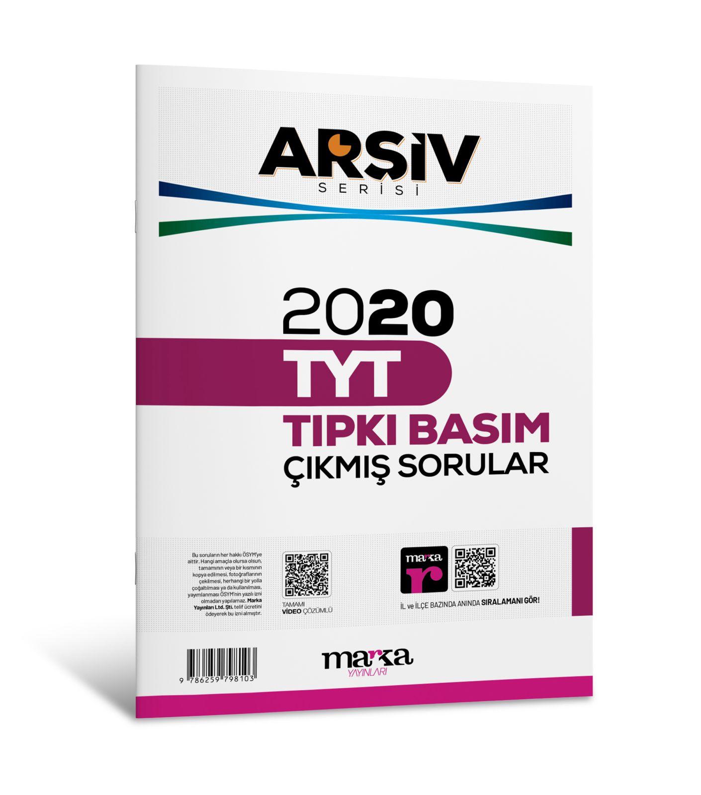 2020 TYT ARŞİV SERİSİ Tıpkı Basım Çıkmış Sorular Tamamı Video Çözümlü