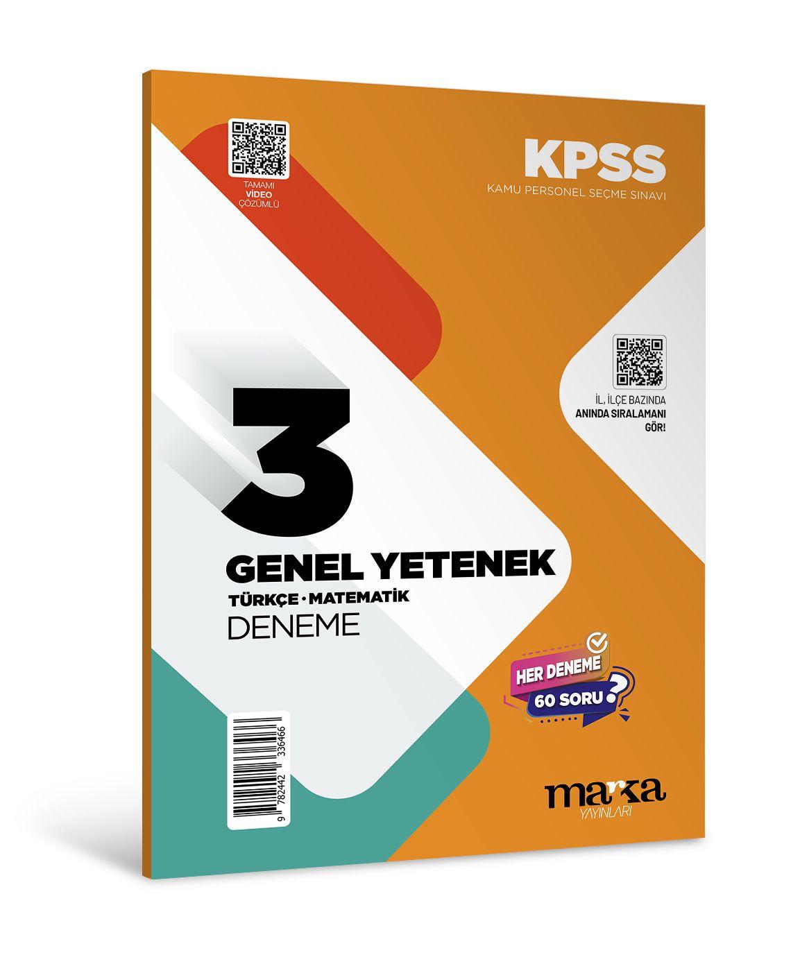 2026 KPSS Genel Yetenek 3 Deneme Sınavı Marka Yayınları
