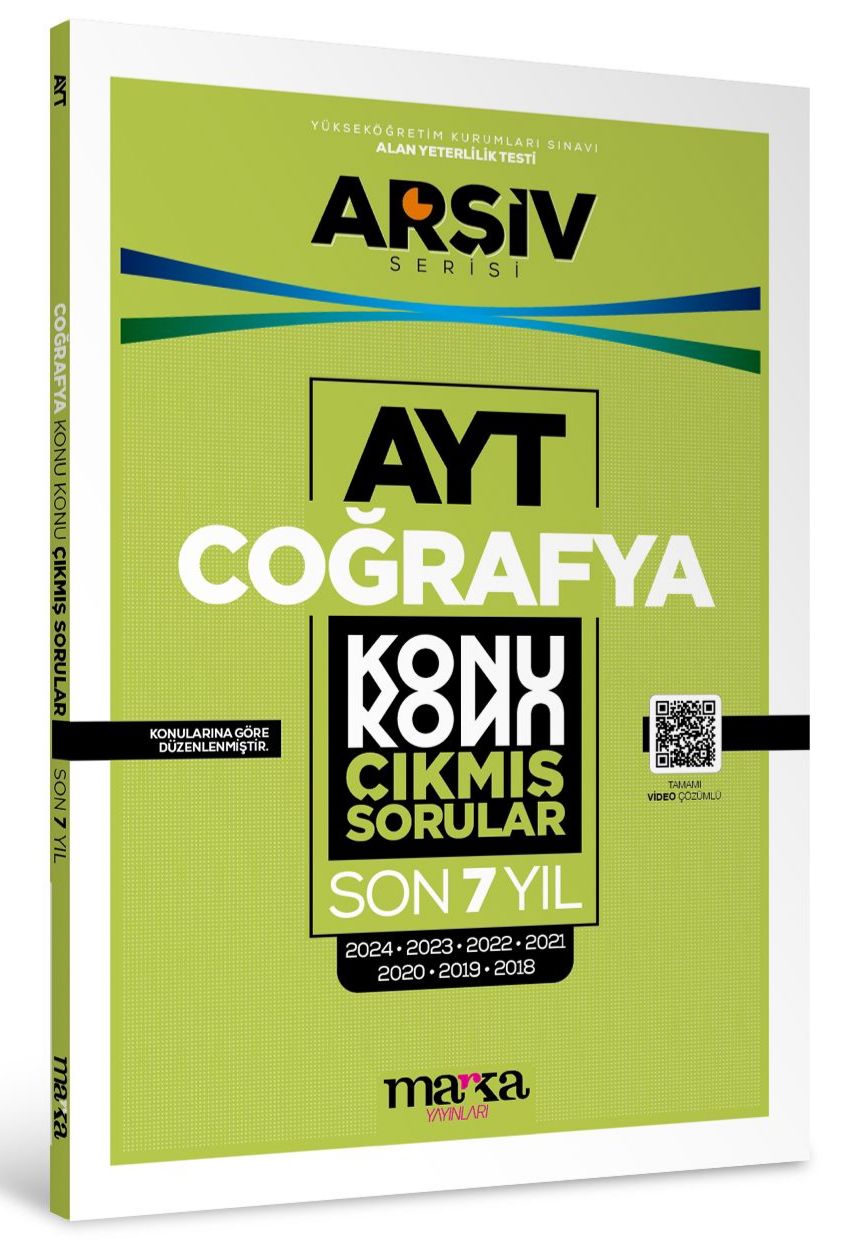 AYT Coğrafya Konu Konu Çıkmış Sorular Son 7 Yıl Marka Yayınları