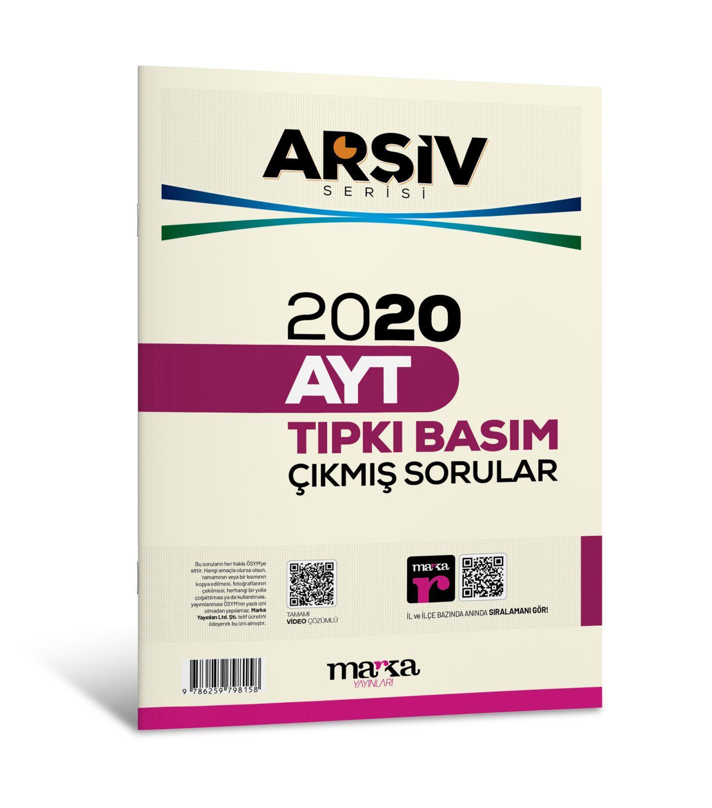 2020 AYT ARŞİV SERİSİ Tıpkı Basım Çıkmış Sorular Tamamı Video Çözümlü