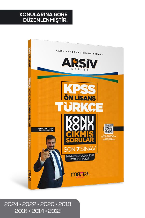 KPSS Ön Lisans Türkçe Konu Konu Çıkmış Sorular Son 7 Sınav Çıkmış Sorular (2024 Dahil) Marka Yayınları