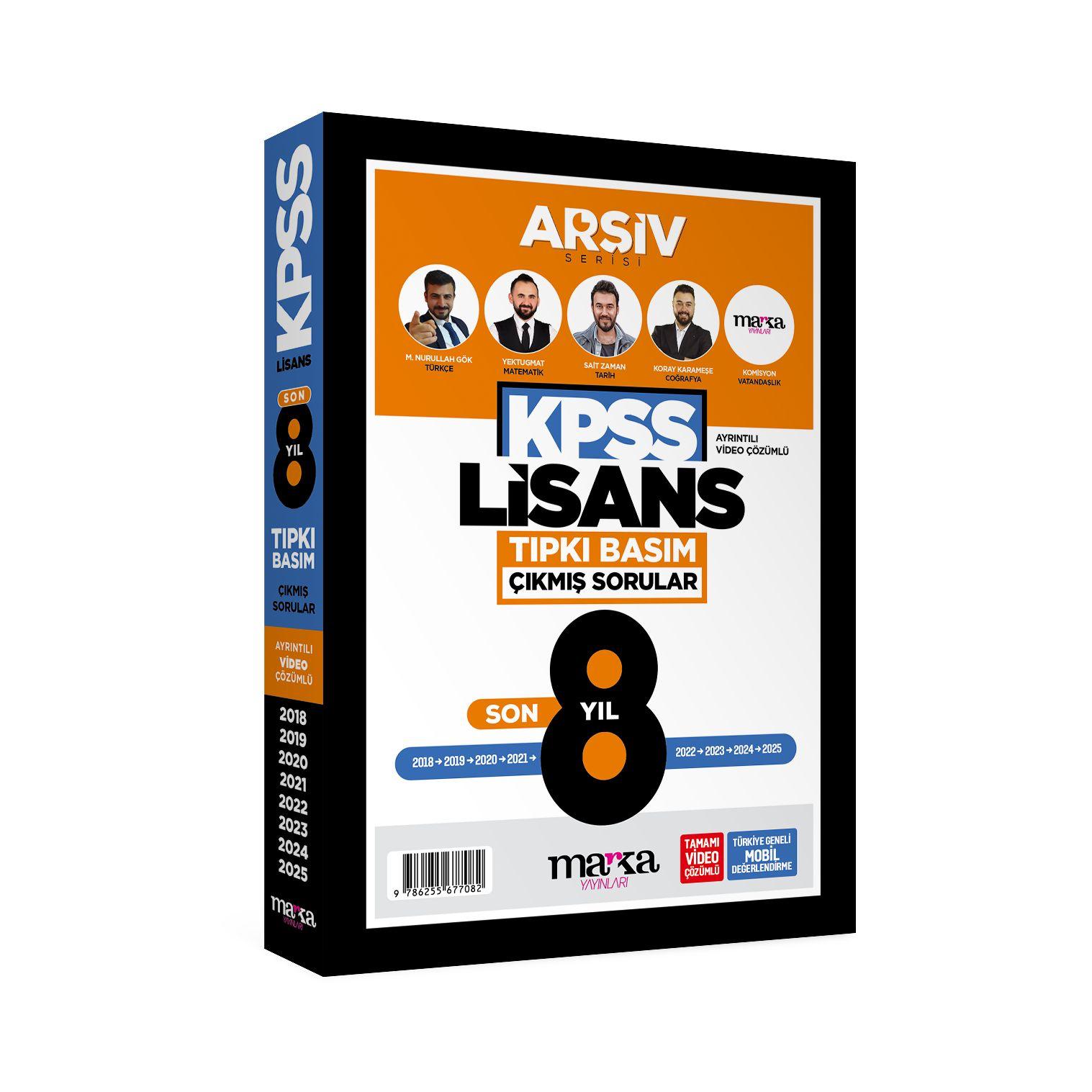 KPSS Genel Yetenek Genel Kültür Çıkmış Sorular Son 8 Yıl Tıpkı Basım Çözümlü ARŞİV Serisi Marka Yayınları
